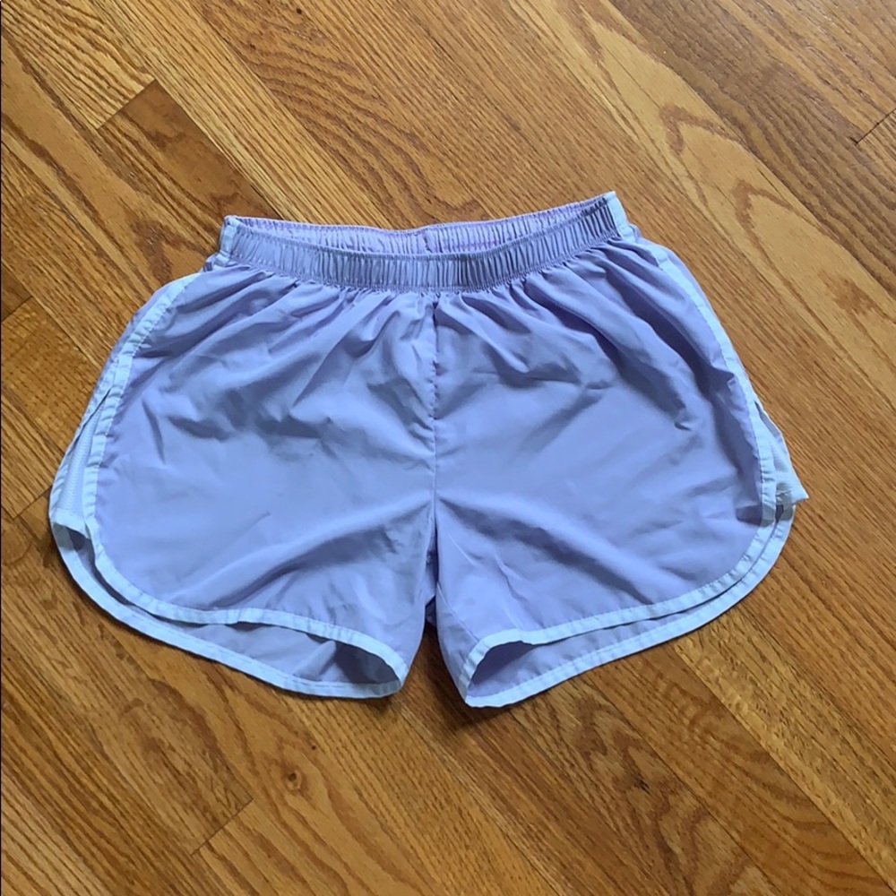 Purple running shorts